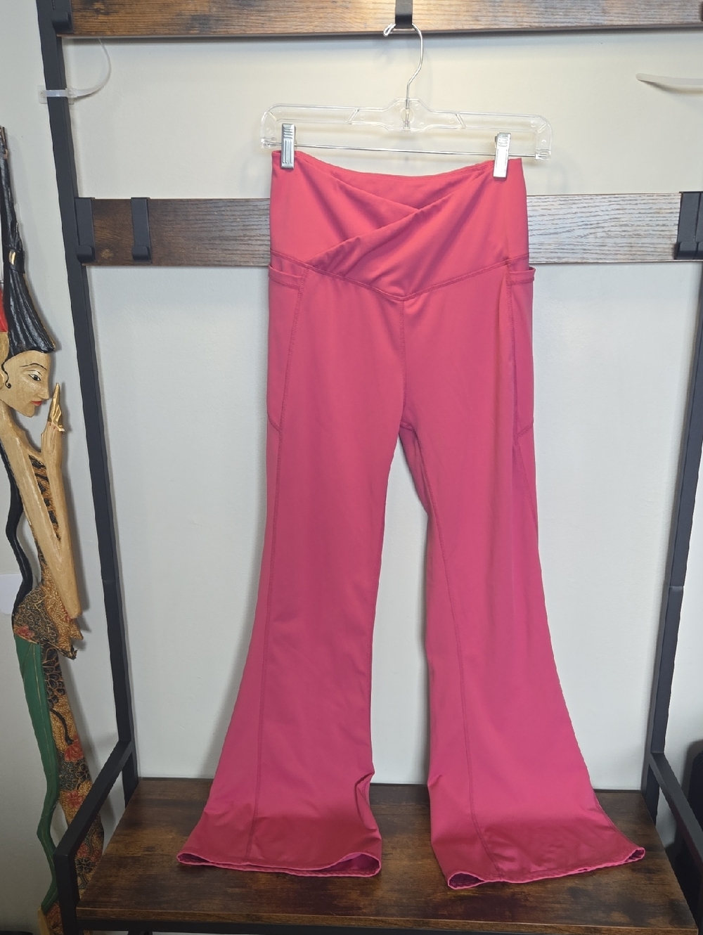 refuge Pink Flare Track Pants with V-Waistband